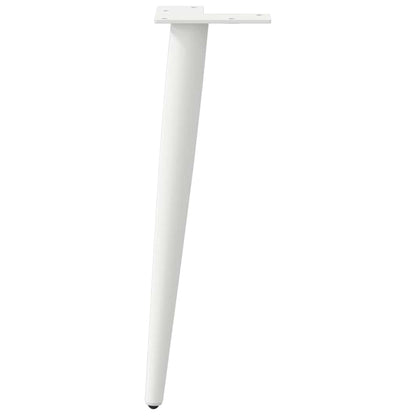 Gambe Tavolino Caffè a Forma Conica 4 pz Bianco 30-31cm Acciaio