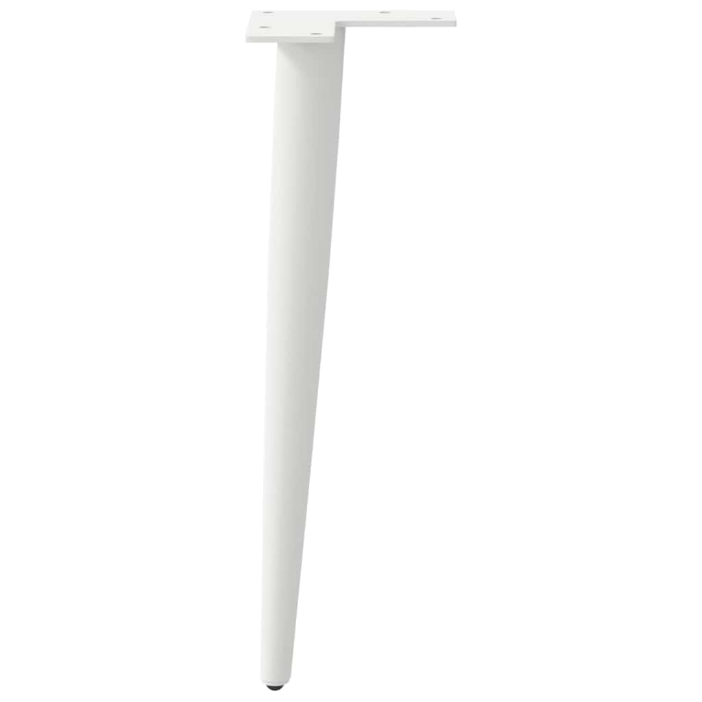 Gambe Tavolino Caffè a Forma Conica 4 pz Bianco 30-31cm Acciaio