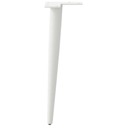 Gambe Tavolino Caffè a Forma Conica 4 pz Bianco 30-31cm Acciaio