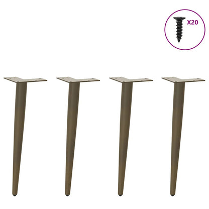 Gambe Tavolino Caffè Forma Conica 4pz Naturale 30-31cm Acciaio