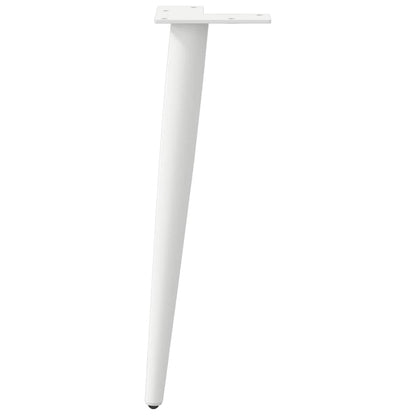 Gambe per Tavolino da Caffè Forma Conica 4 pz Bianche 42-43 cm Acciaio