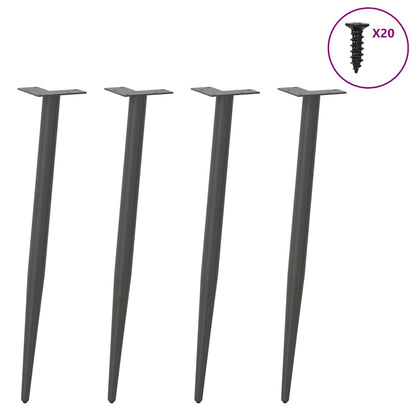 Gambe per Tavolo Consolle Forma Conica 4 pz Antracite 72-73 cm