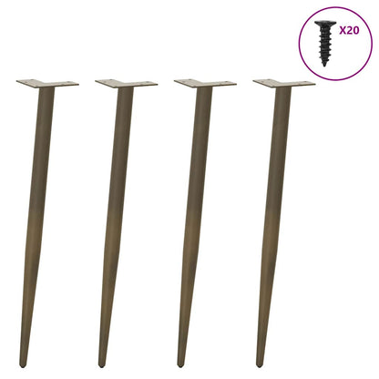 Gambe Tavolino Caffè Forma Conica 4pz Naturale 72-73cm Acciaio