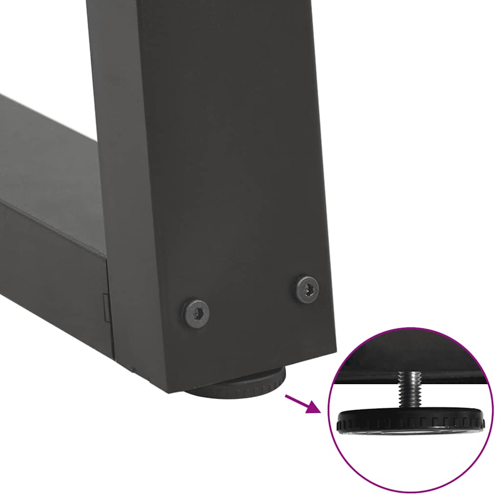 Gambe Tavolino da Caffè forma V 2 pz Antracite 30x(30-31,3) cm