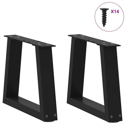 Gambe per Tavolino da Caffè forma V 2 pz Nere 40x(30-31,3) cm