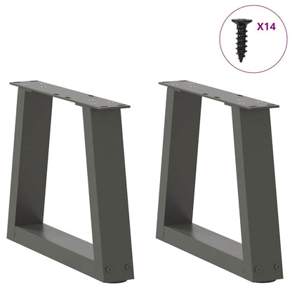 Gambe Tavolino da Caffè forma V 2 pz Antracite 40x(30-31,3) cm