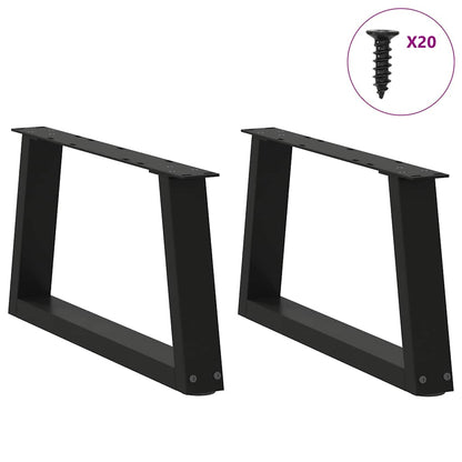 Gambe per Tavolo da Pranzo a V 2 pz Nero 50x(30-31,3)cm Acciaio