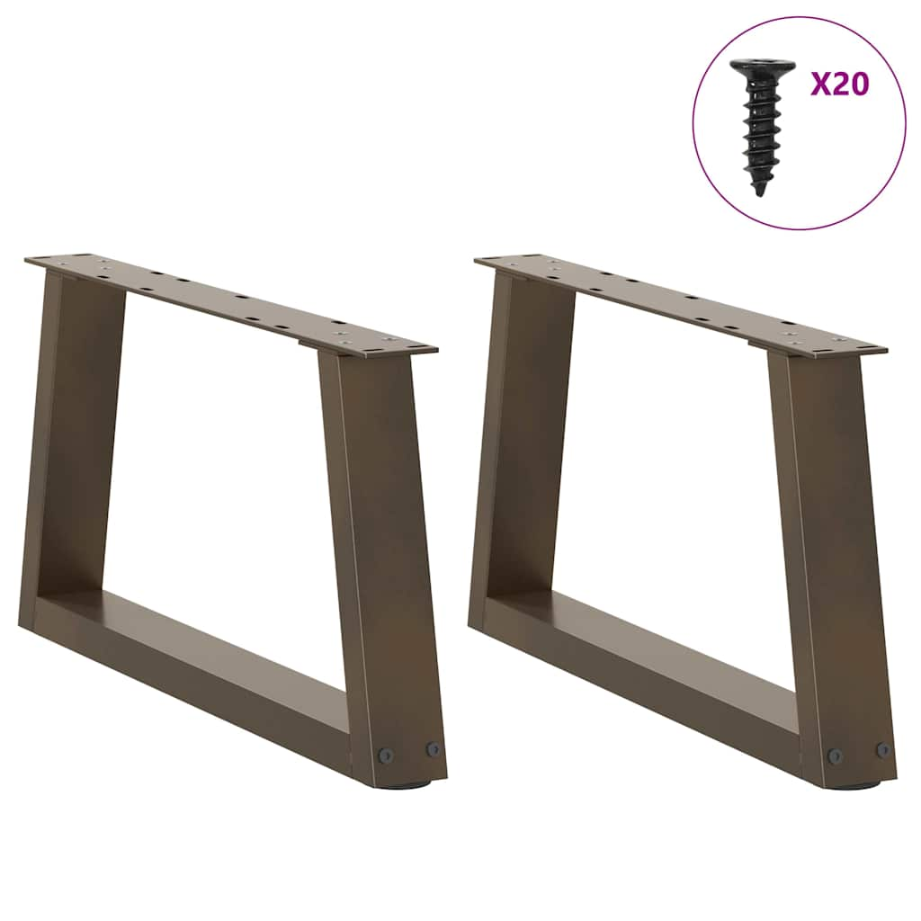 Gambe per Tavolo Pranzo a V 2pz Naturale 50x(30-31,3)cm Acciaio