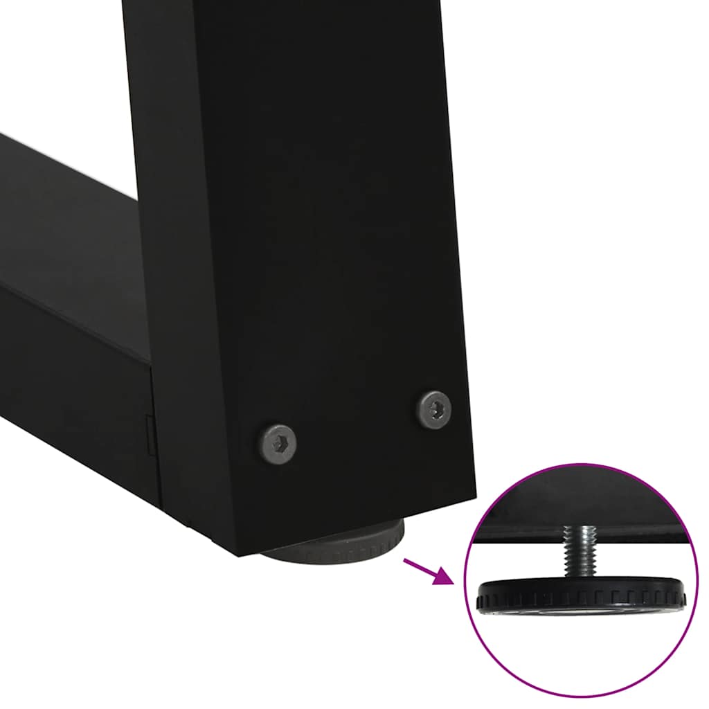 Gambe per Tavolino da Caffè forma V 2 pz Nere 60x(30-31,3) cm
