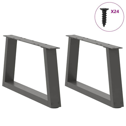 Gambe Tavolino da Caffè forma V 2 pz Antracite 60x(30-31,3) cm