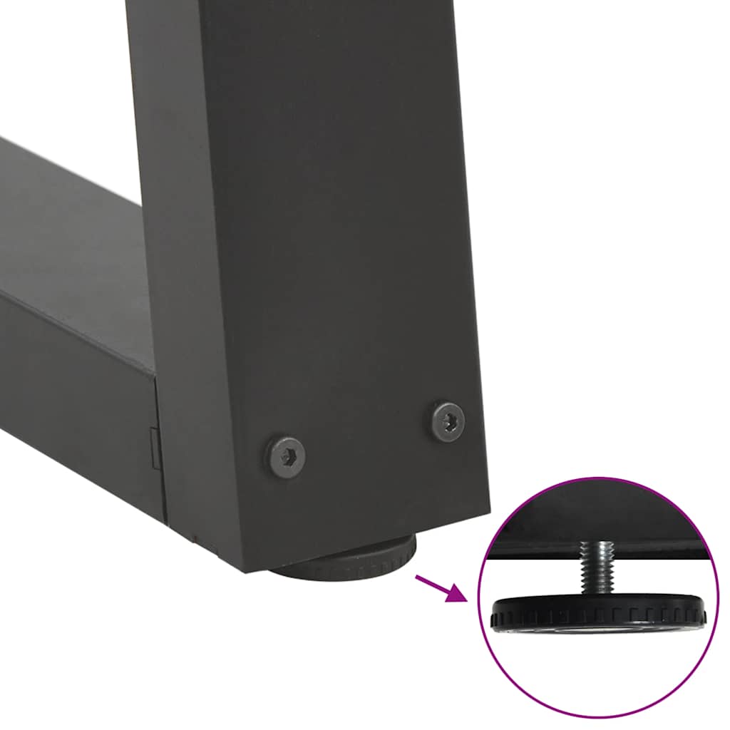 Gambe Tavolino da Caffè forma V 2 pz Antracite 60x(30-31,3) cm