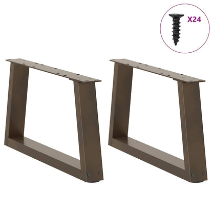 Gambe per Tavolo Pranzo a V 2pz Naturale 60x(30-31,3)cm Acciaio