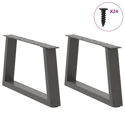 Gambe Tavolino da Caffè forma V 2 pz Antracite 70x(30-31,3) cm