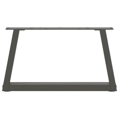 Gambe Tavolino da Caffè forma V 2 pz Antracite 70x(30-31,3) cm