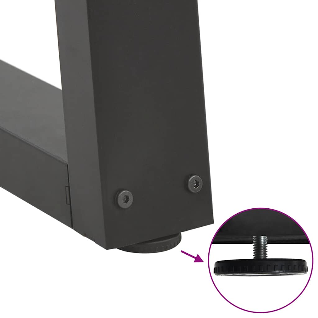 Gambe Tavolino da Caffè forma V 2 pz Antracite 70x(30-31,3) cm
