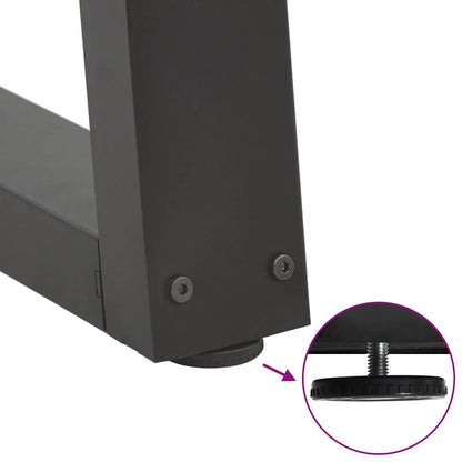 Gambe Tavolino da Caffè forma V 2 pz Antracite 70x(30-31,3) cm