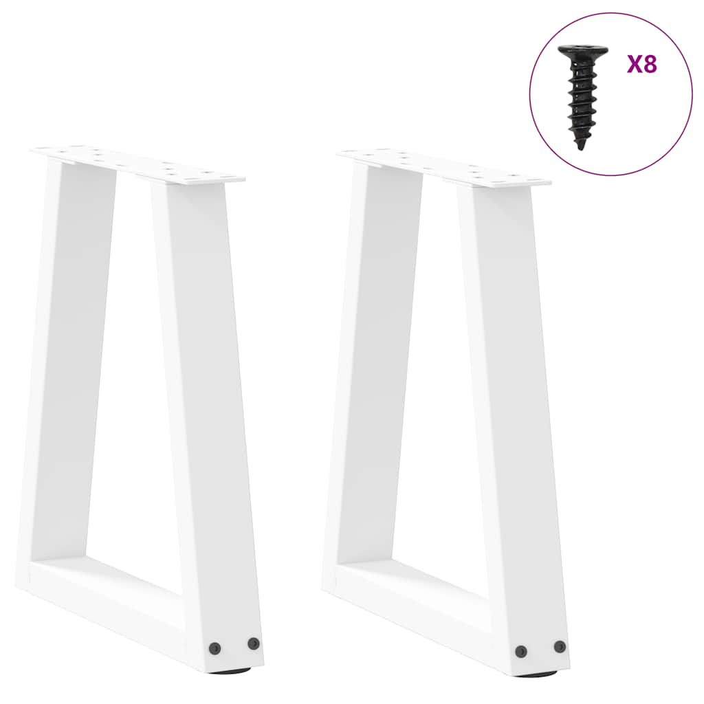 Gambe per Tavolo Pranzo a V 2 pz Bianco 28x(42-43,3)cm Acciaio