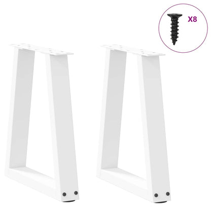 Gambe per Tavolo Pranzo a V 2 pz Bianco 28x(42-43,3)cm Acciaio