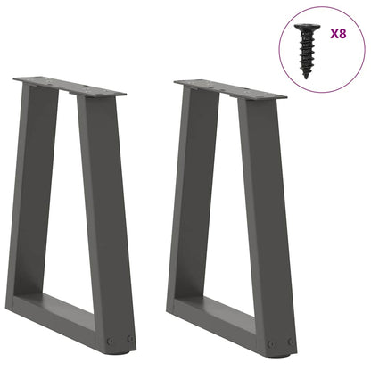 Gambe Tavolino da Caffè forma V 2 pz Antracite 28x(42-43,3) cm