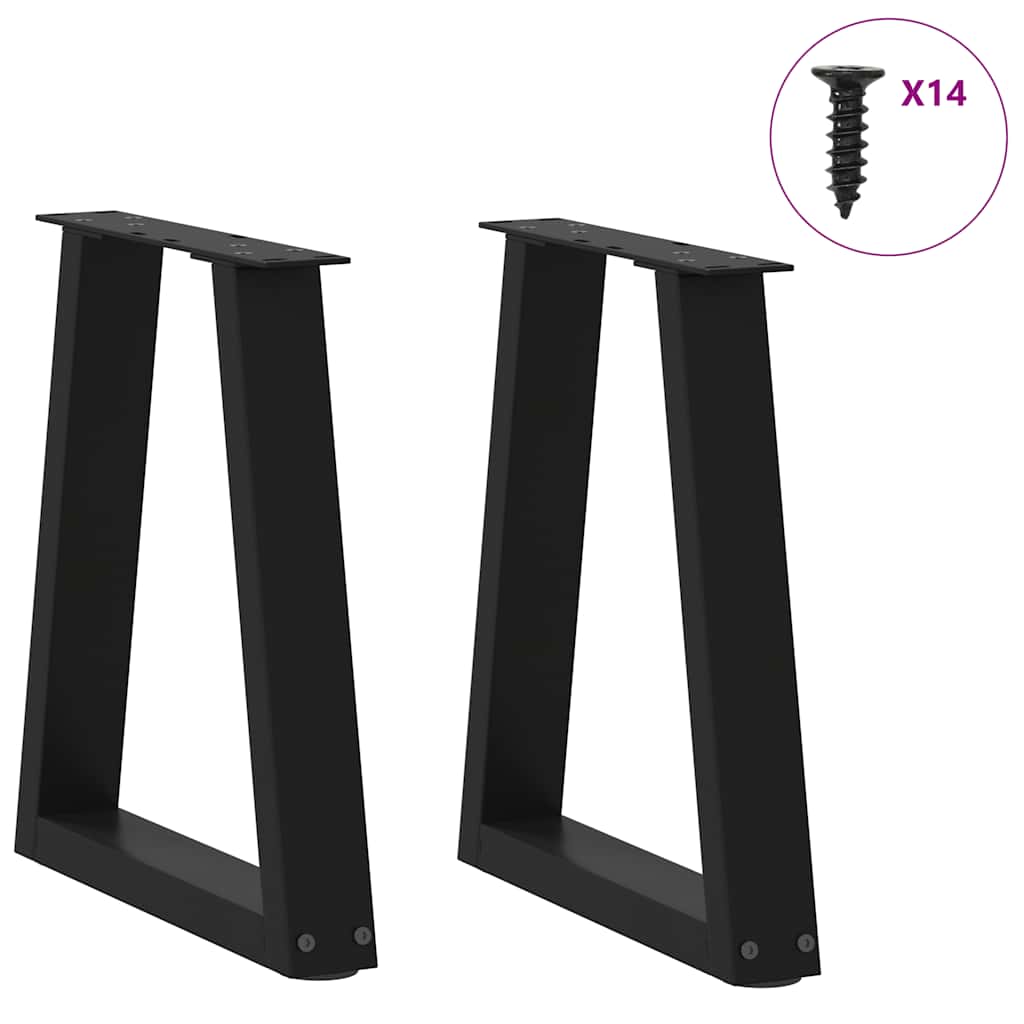 Gambe per Tavolino da Caffè forma V 2 pz Nere 38x(42-43,3) cm