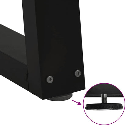 Gambe per Tavolino da Caffè forma V 2 pz Nere 38x(42-43,3) cm