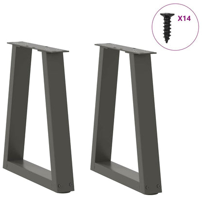 Gambe Tavolino da Caffè forma V 2 pz Antracite 38x(42-43,3) cm