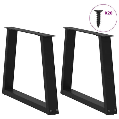 Gambe per Tavolo da Pranzo a V 2 pz Nero 50x(42-43,3)cm Acciaio