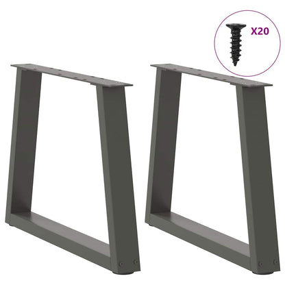 Gambe Tavolo Pranzo a V 2 pz Antracite 50x(42-43,3)cm Acciaio