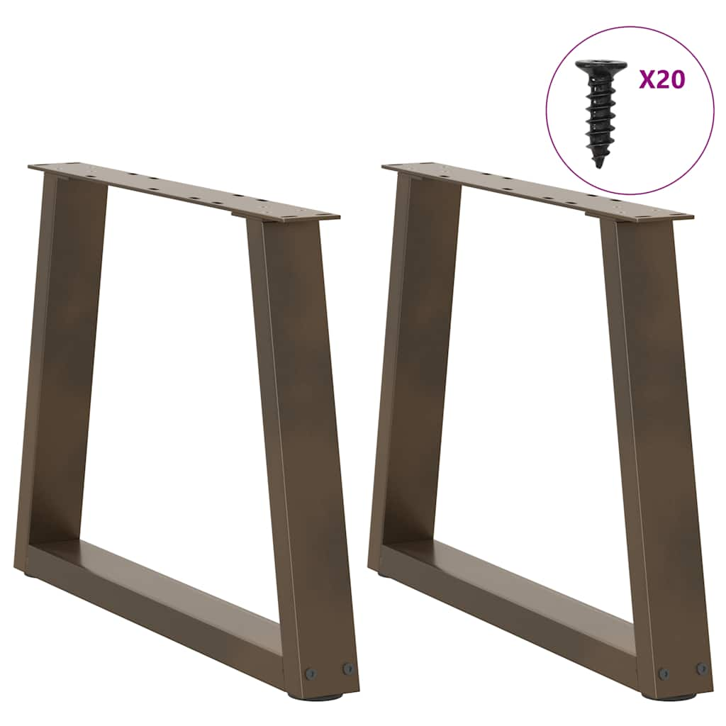 Gambe per Tavolo Pranzo a V 2pz Naturale 50x(42-43,3)cm Acciaio