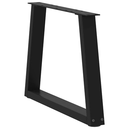 Gambe per Tavolo da Pranzo a V 2 pz Nero 60x(42-43,3)cm Acciaio