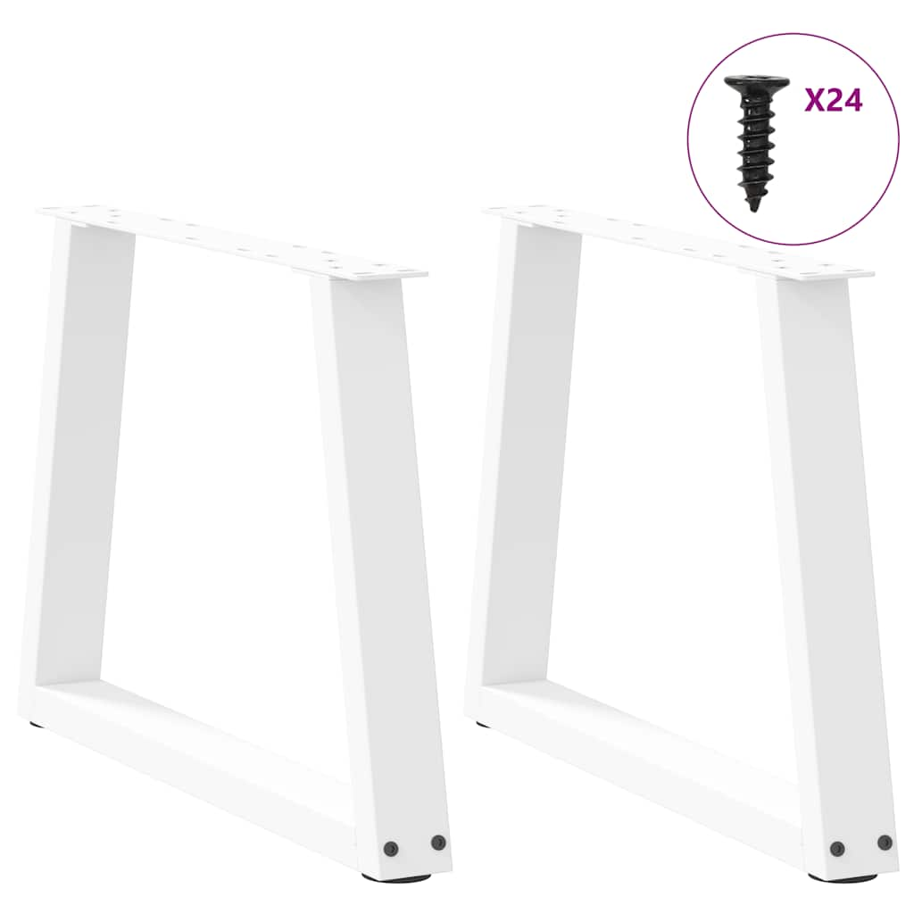 Gambe per Tavolo Pranzo a V 2 pz Bianco 60x(42-43,3)cm Acciaio