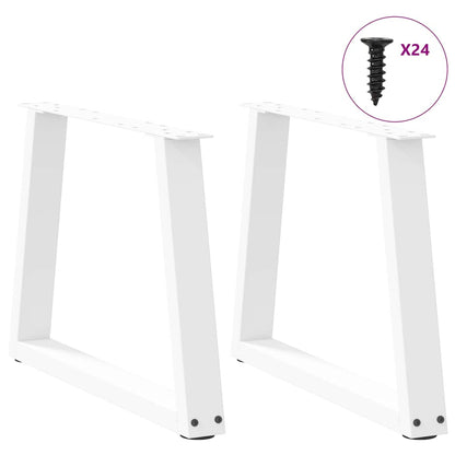 Gambe per Tavolo Pranzo a V 2 pz Bianco 60x(42-43,3)cm Acciaio