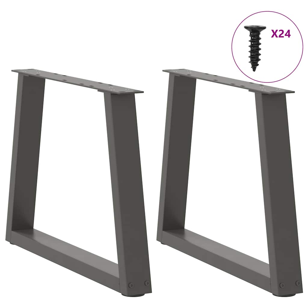 Gambe Tavolino da Caffè forma V 2 pz Antracite 60x(42-43,3) cm