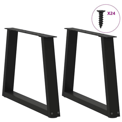 Gambe per Tavolo da Pranzo a V 2 pz Nero 70x(42-43,3)cm Acciaio