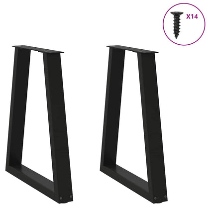 Gambe per tavolo da pranzo forma V 2 pz nere 50x(72-73,3) cm