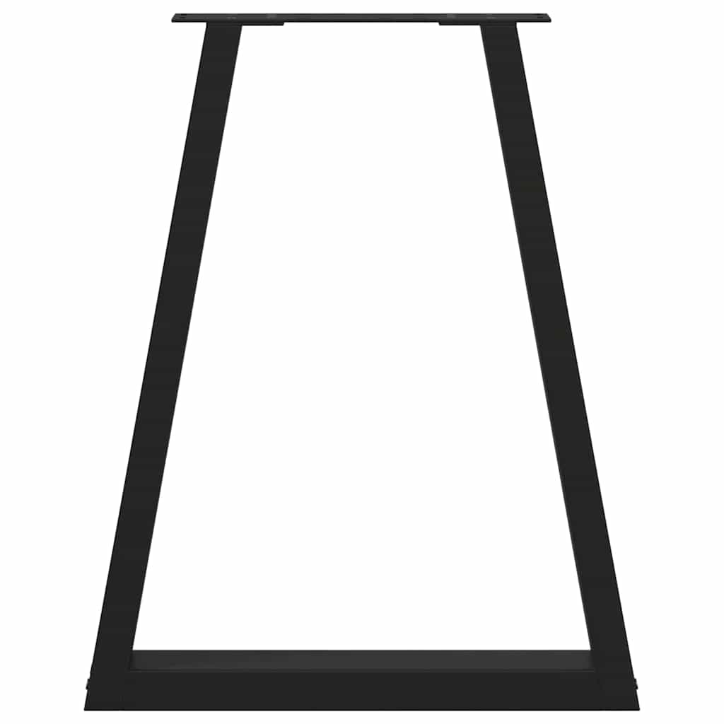Gambe per tavolo da pranzo forma V 2 pz nere 50x(72-73,3) cm