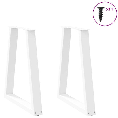 Gambe per tavolo da pranzo forma V 2 pz bianche 50x(72-73,3) cm