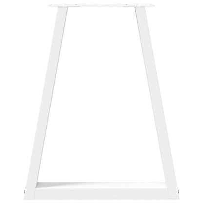 Gambe per tavolo da pranzo forma V 2 pz bianche 60x(72-73,3) cm
