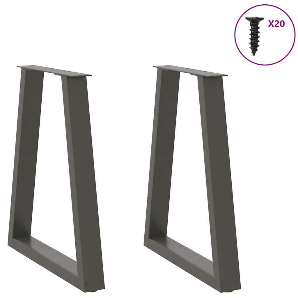 Gambe tavolo da pranzo forma V 2 pz Antracite 60x(72-73,3) cm