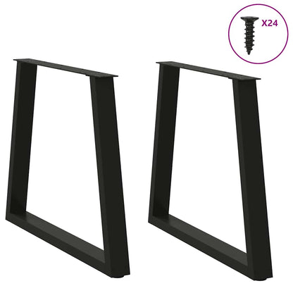 Gambe per Tavolo da Pranzo a V 2 pz Nero 70x(72-73,3)cm Acciaio