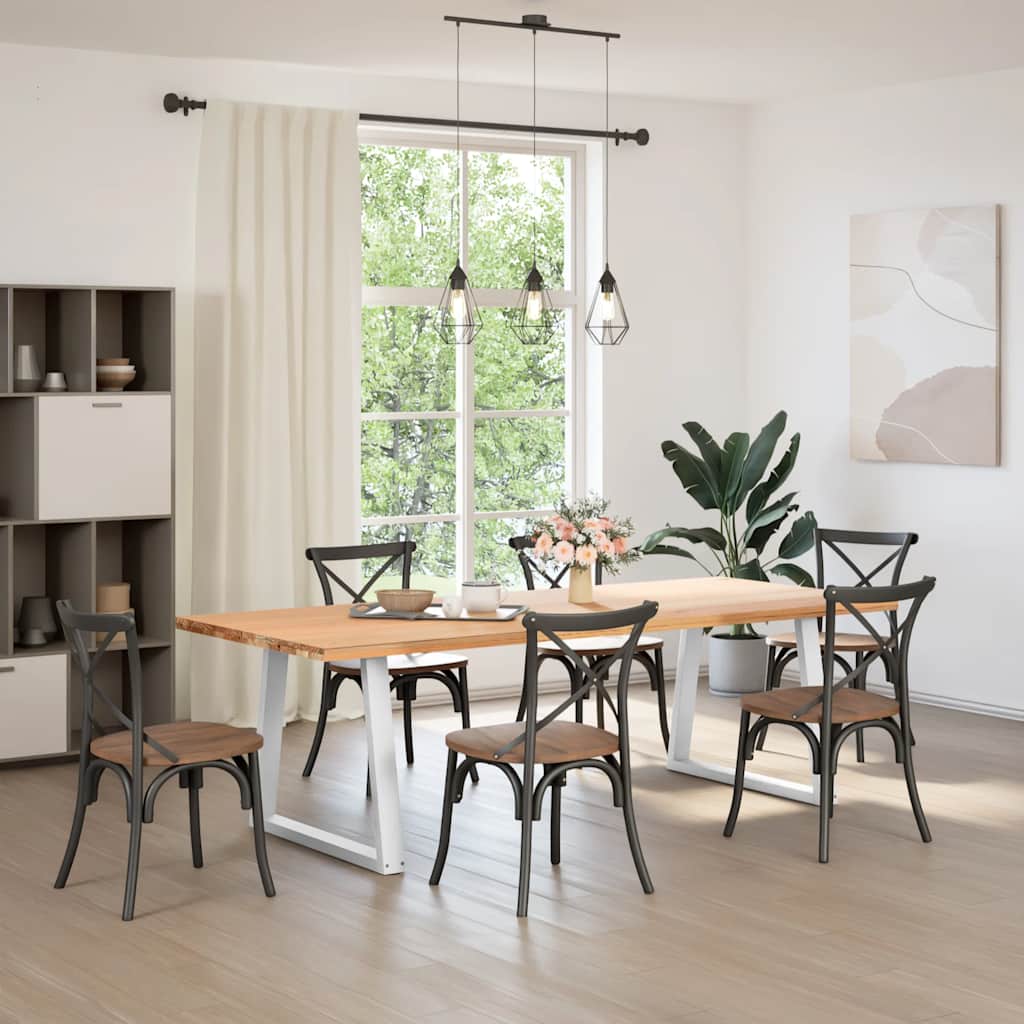Gambe per tavolo da pranzo forma V 2 pz bianche 50x(72-73,3)