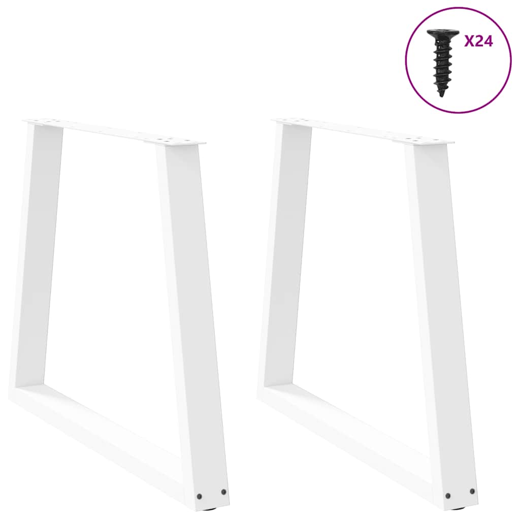 Gambe per Tavolo Pranzo a V 2 pz Bianco 70x(72-73,3)cm Acciaio