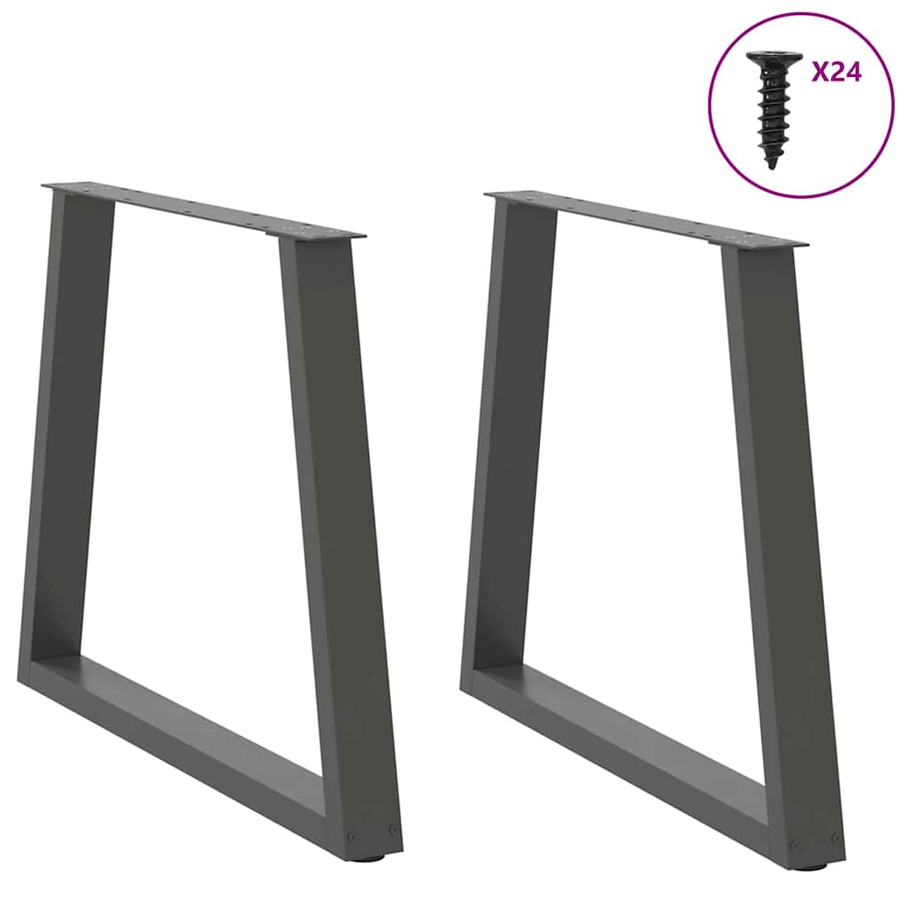 Gambe tavolo da pranzo forma V 2 pz Antracite 70x(72-73,3) cm