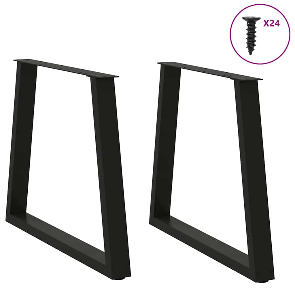 Gambe per Tavolo da Pranzo a V 2 pz Nero 80x(72-73,3)cm Acciaio