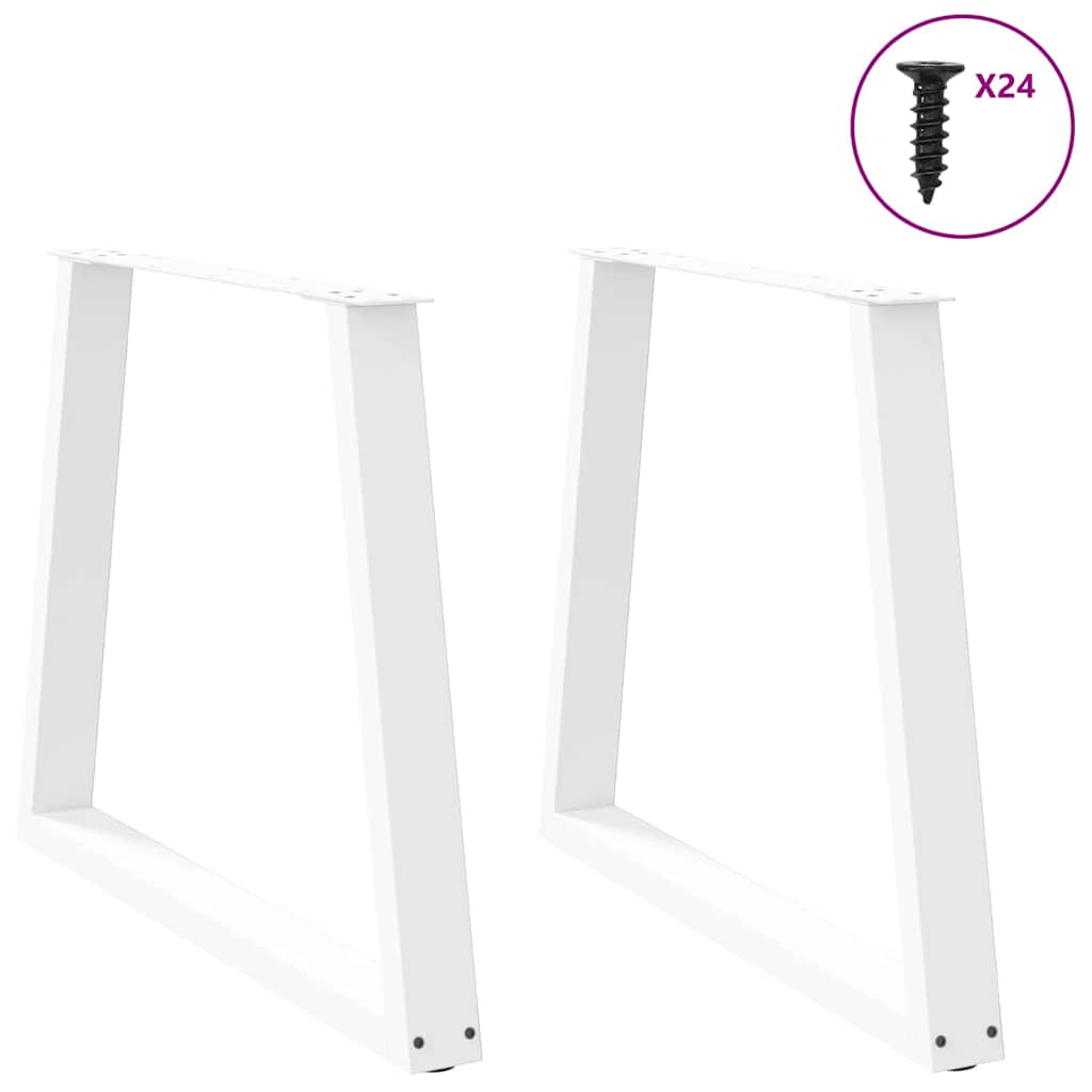 Gambe per Tavolo Pranzo a V 2 pz Bianco 80x(72-73,3)cm Acciaio