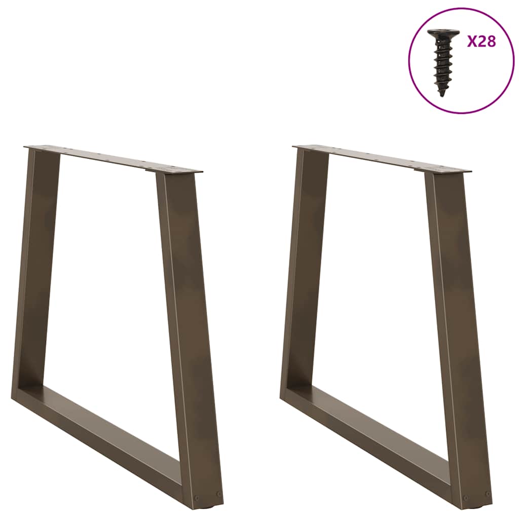 Gambe per tavolo da pranzo forma V 2 pz naturale 90x(72-73,3)cm