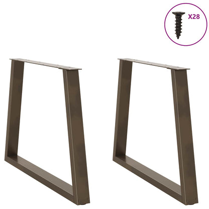 Gambe per tavolo da pranzo forma V 2 pz naturale 90x(72-73,3)cm