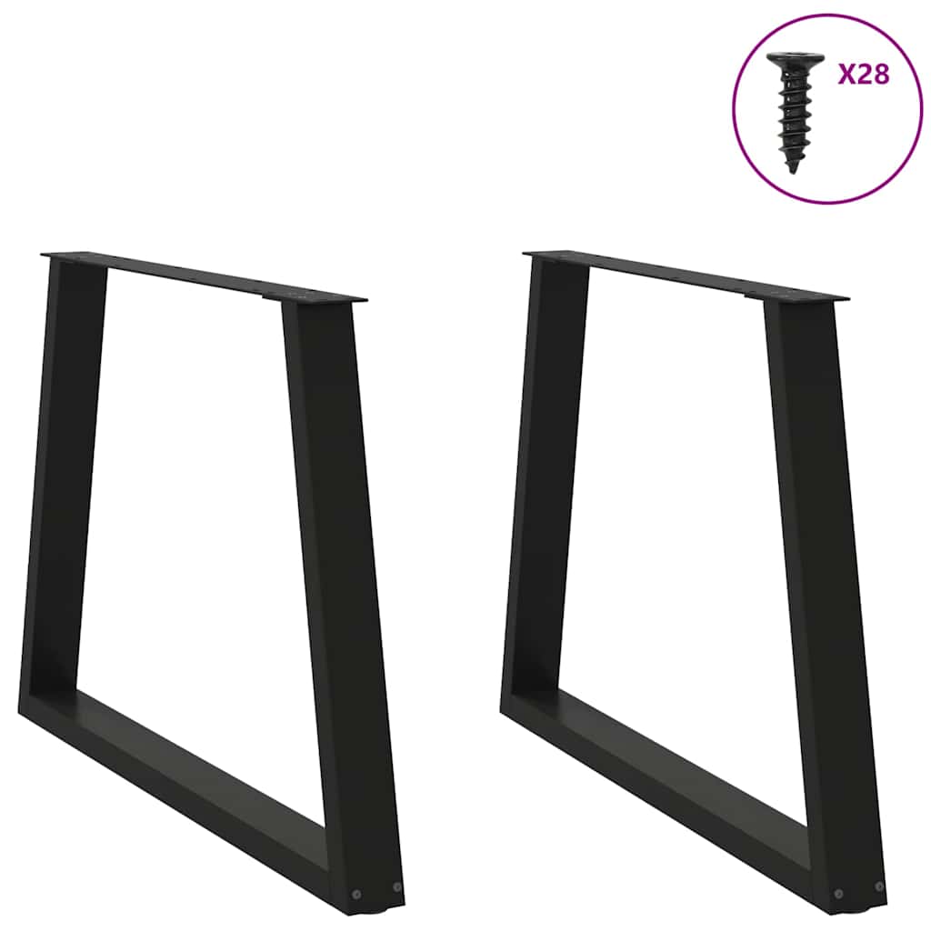 Gambe per tavolo da pranzo forma V 2 pz nere 100x(72-73,3) cm