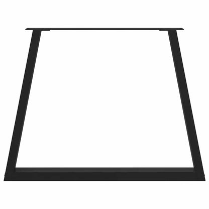 Gambe per tavolo da pranzo forma V 2 pz nere 100x(72-73,3) cm