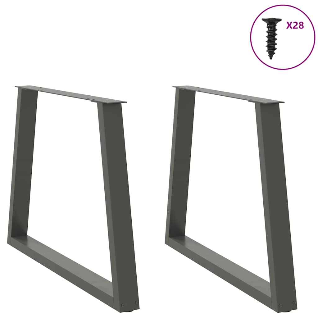 Gambe tavolo da pranzo forma V 2 pz Antracite 100x(72-73,3) cm